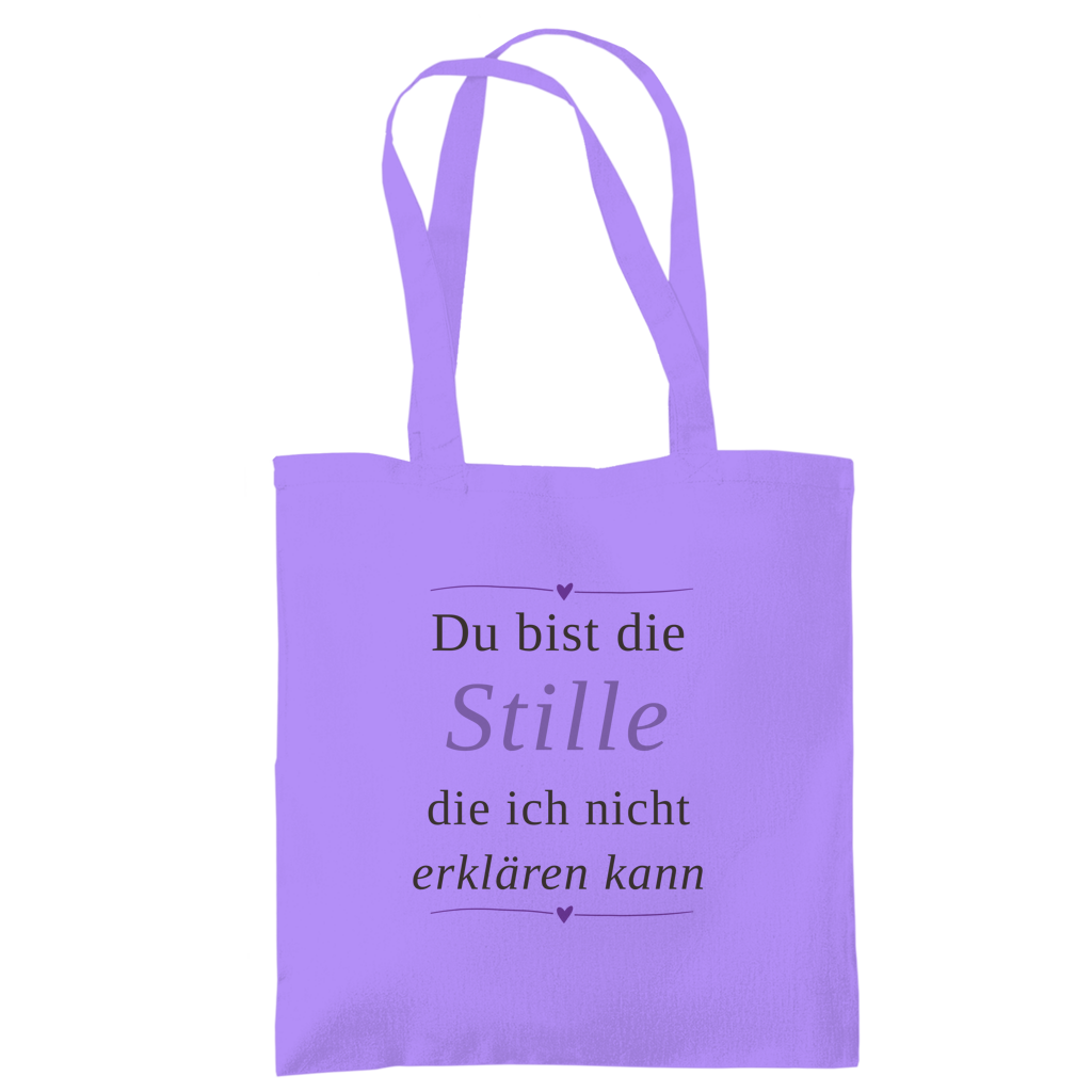 Tragetasche – „Du bist die Stille, die ich nicht erklären kann" | Wortmelodie Moments – aus Baumwolle – Bild 3
