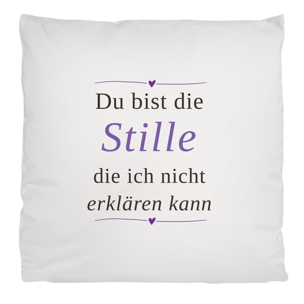 Kopfkissen flauschig – „Du bist die Stille, die ich nicht erklären kann" | Wortmelodie Moments – aus Polyester