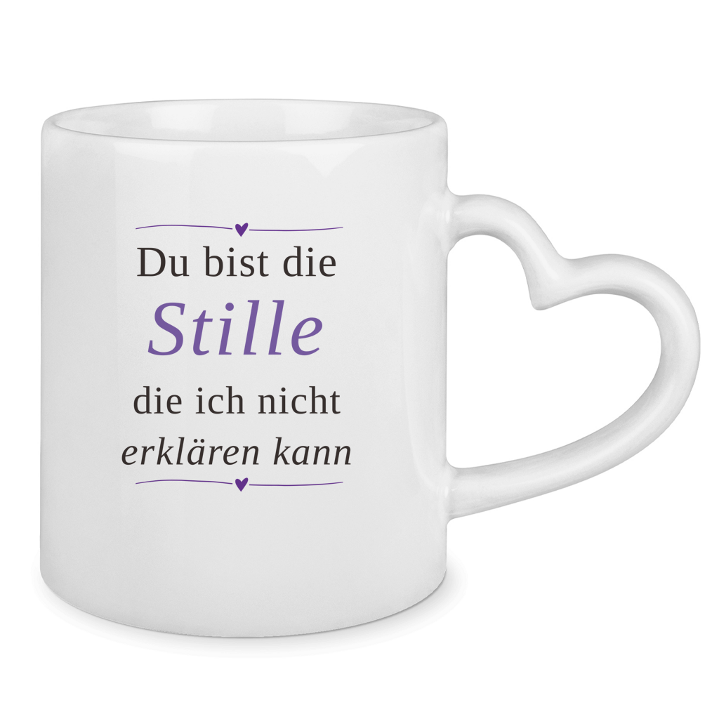 Tasse mit Herzhenkel – „Du bist die Stille, die ich nicht erklären kann" | Wortmelodie Moments – Bild 2