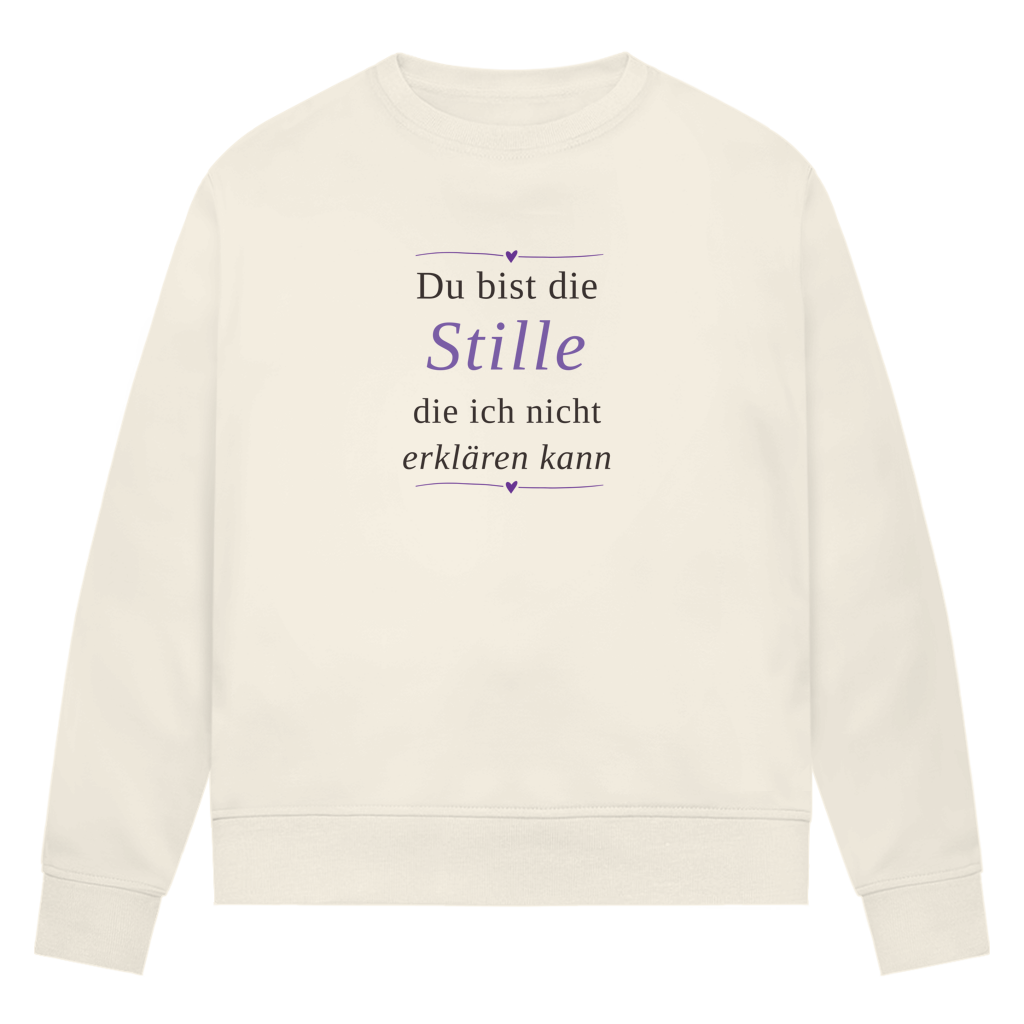Damen Premium Bio Sweatshirt – „Du bist die Stille, die ich nicht erklären kann" | Wortmelodie Moments – aus Baumwolle – Bild 3