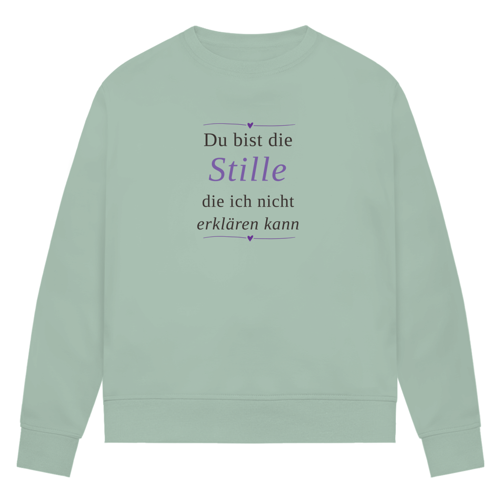 Damen Premium Bio Sweatshirt – „Du bist die Stille, die ich nicht erklären kann" | Wortmelodie Moments – aus Baumwolle – Bild 5