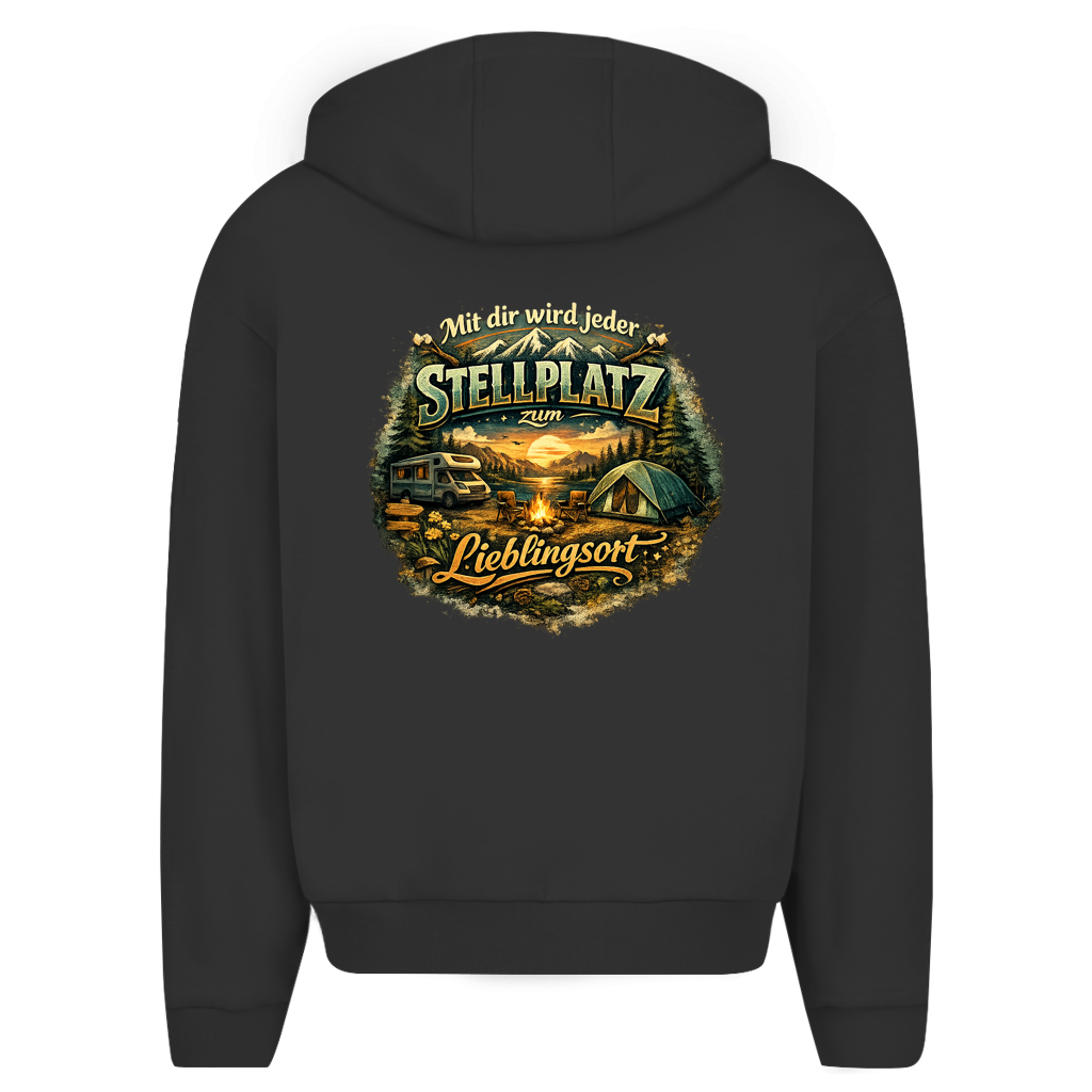 Herren Oversize Zipper Hoodie Mit dir wird jeder Stellplatz zum Lieblingsort