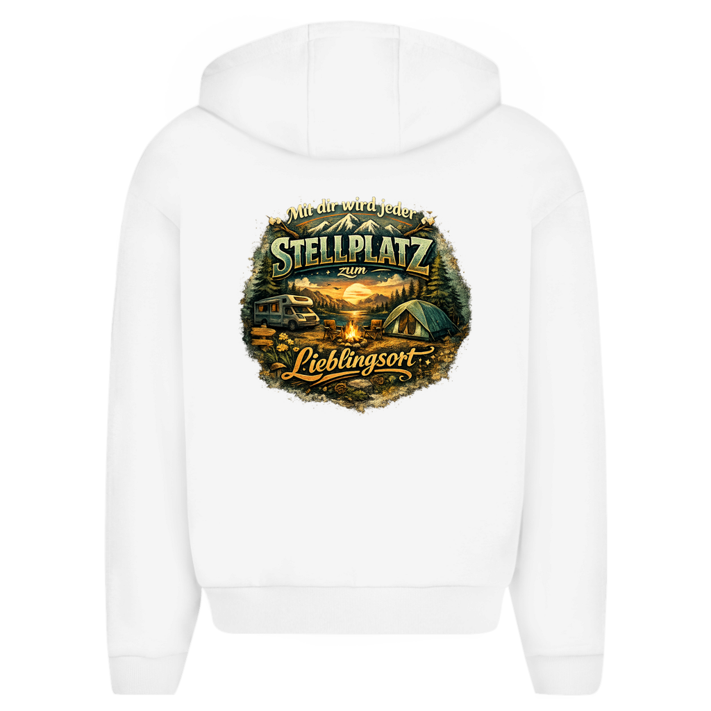 Herren Oversize Zipper Hoodie Mit dir wird jeder Stellplatz zum Lieblingsort