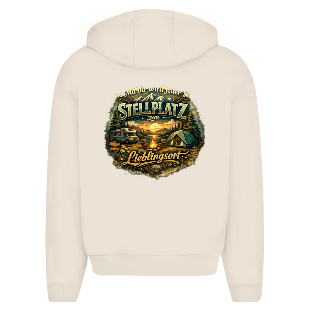 Herren Oversize Zipper Hoodie Mit dir wird jeder Stellplatz zum Lieblingsort