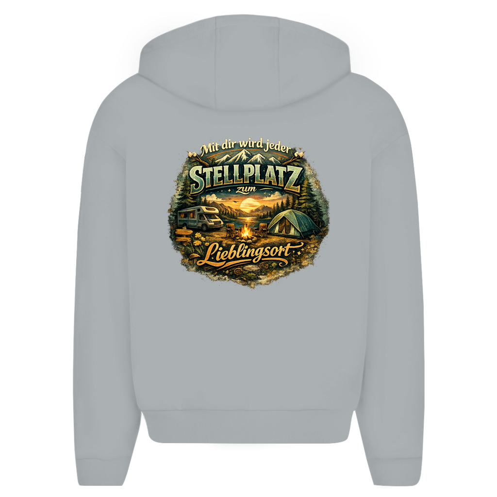 Herren Oversize Zipper Hoodie Mit dir wird jeder Stellplatz zum Lieblingsort