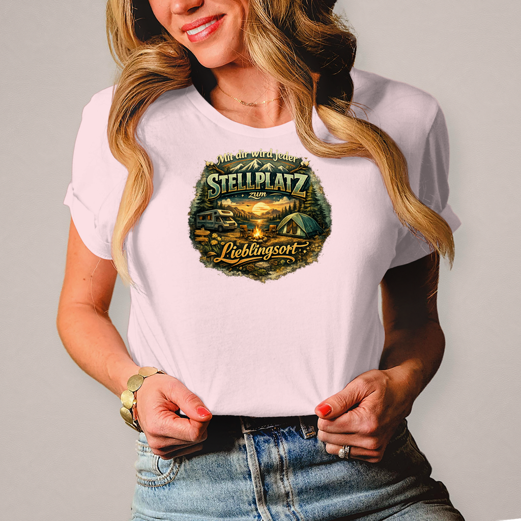 Damen T-Shirt Mit dir wird jeder Stellplatz zum Lieblingsort