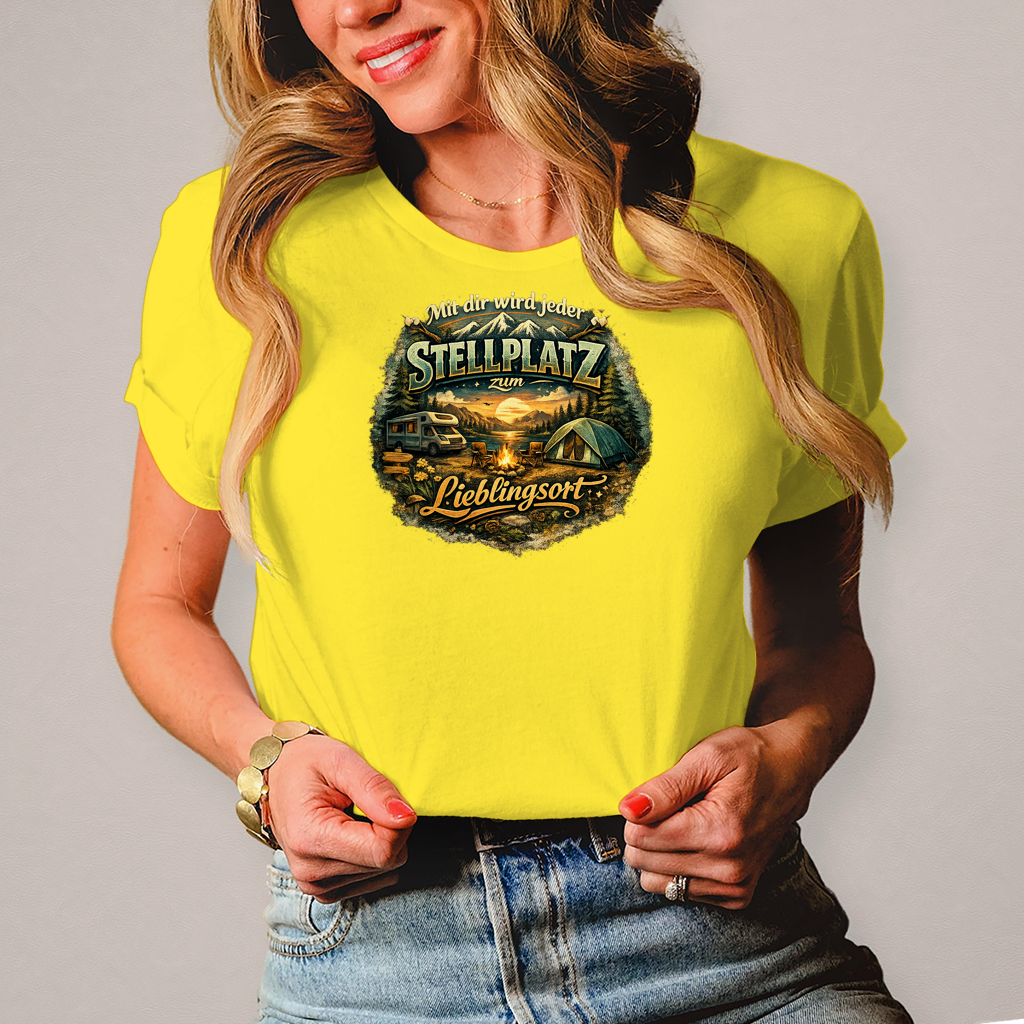 Damen T-Shirt Mit dir wird jeder Stellplatz zum Lieblingsort