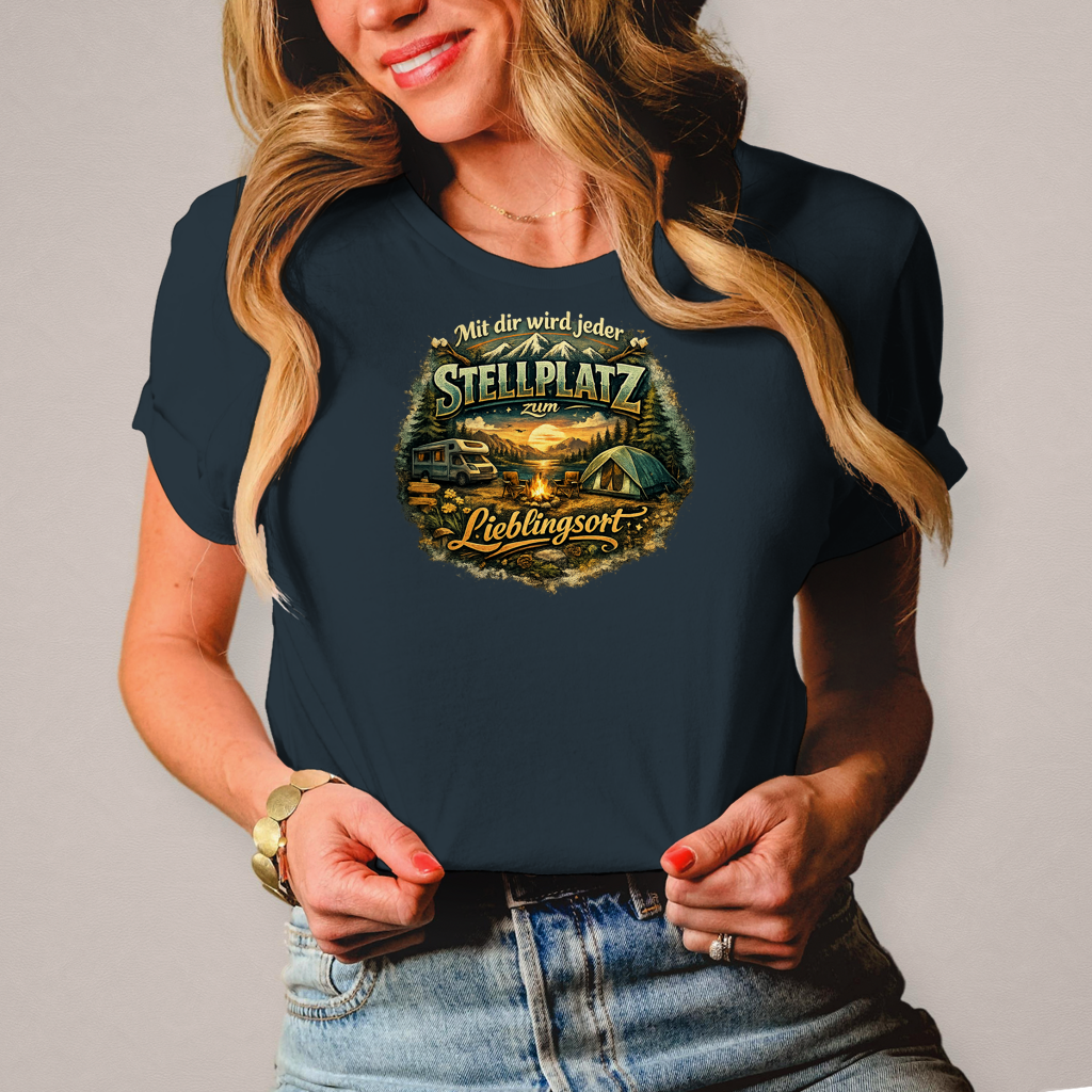 Damen T-Shirt Mit dir wird jeder Stellplatz zum Lieblingsort