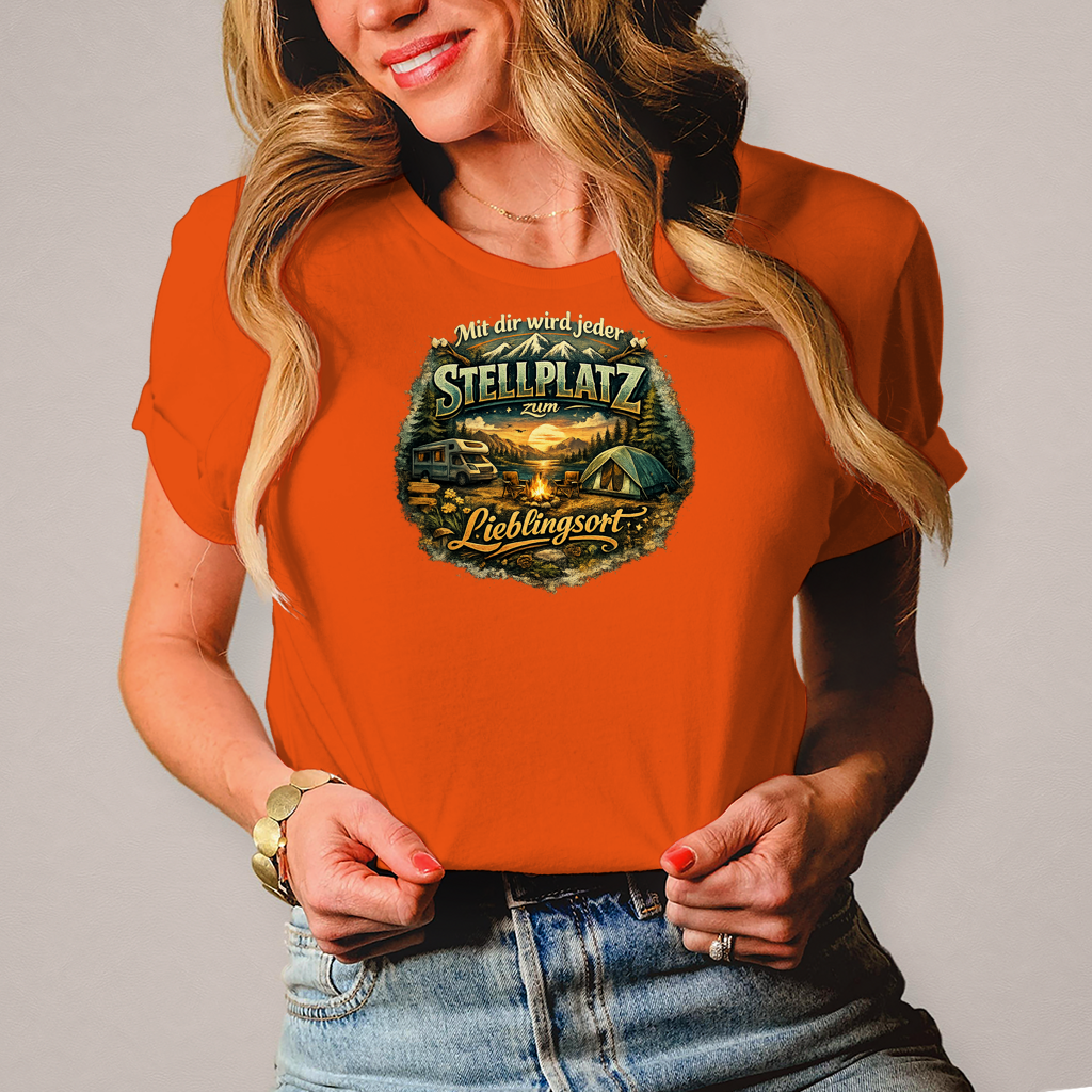 Damen T-Shirt Mit dir wird jeder Stellplatz zum Lieblingsort