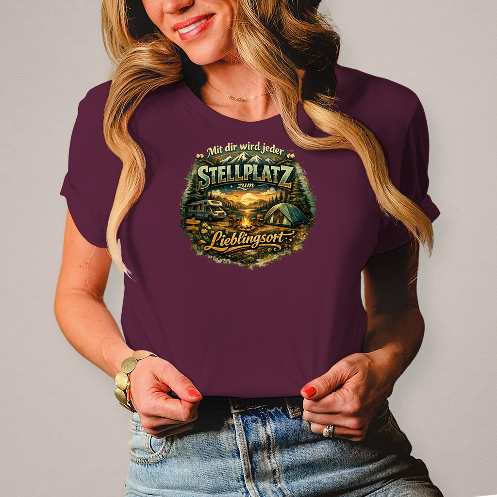 Damen T-Shirt Mit dir wird jeder Stellplatz zum Lieblingsort