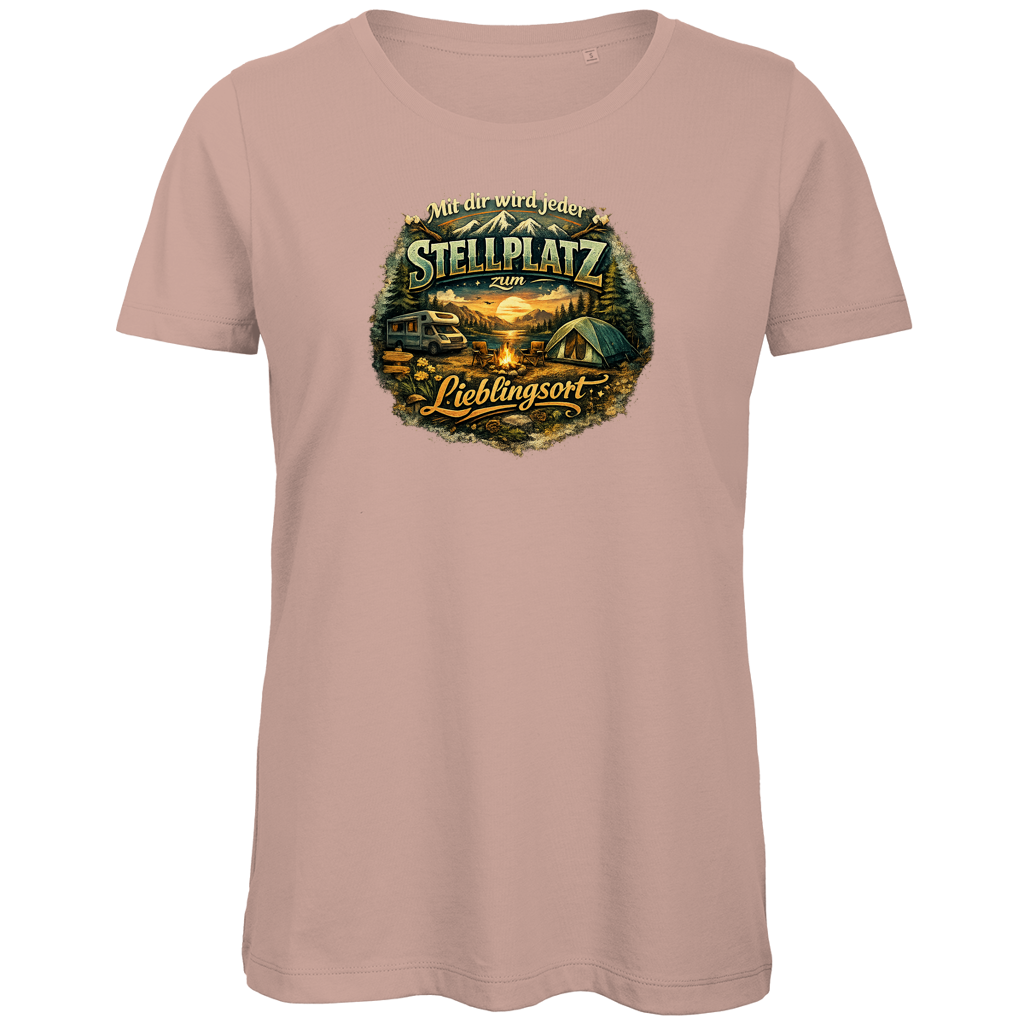 Damen Premium T-Shirt Mit dir wird jeder Stellplatz zum Lieblingsort