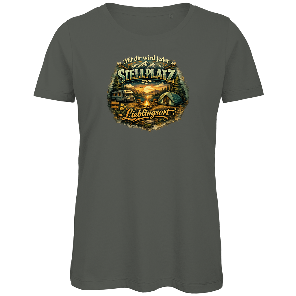 Damen Premium T-Shirt Mit dir wird jeder Stellplatz zum Lieblingsort