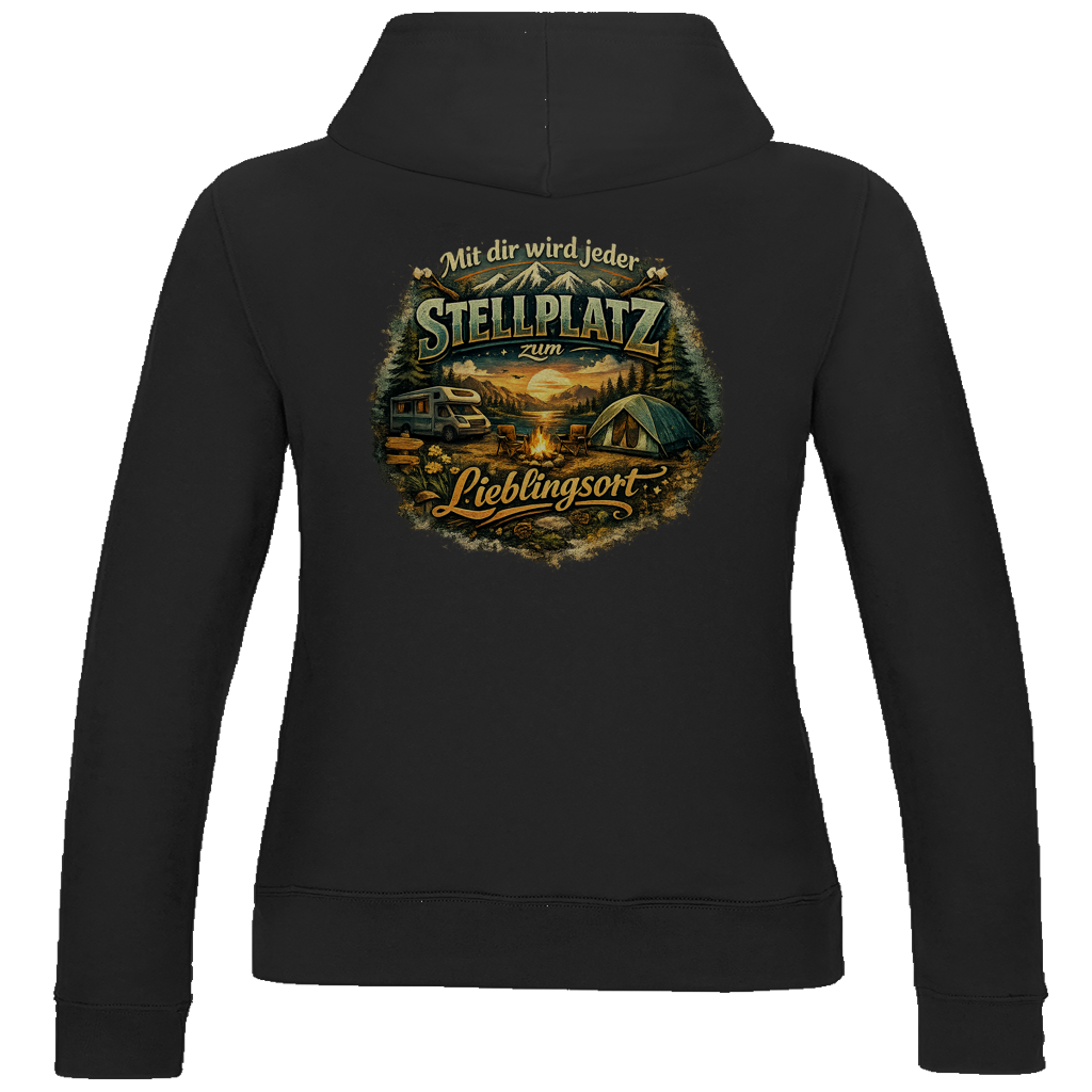 Damen Hoodie Mit dir wird jeder Stellplatz zum Lieblingsort
