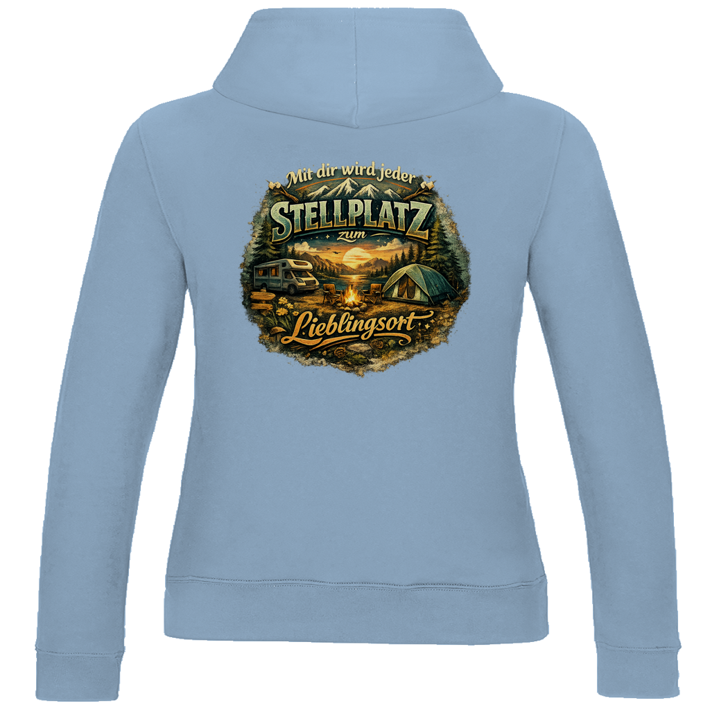 Damen Hoodie Mit dir wird jeder Stellplatz zum Lieblingsort