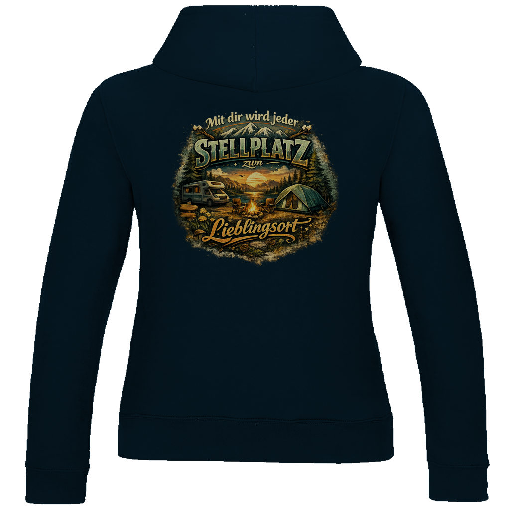 Damen Hoodie Mit dir wird jeder Stellplatz zum Lieblingsort