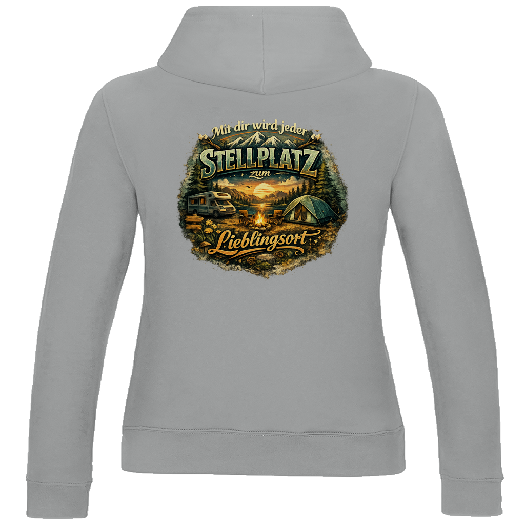 Damen Hoodie Mit dir wird jeder Stellplatz zum Lieblingsort