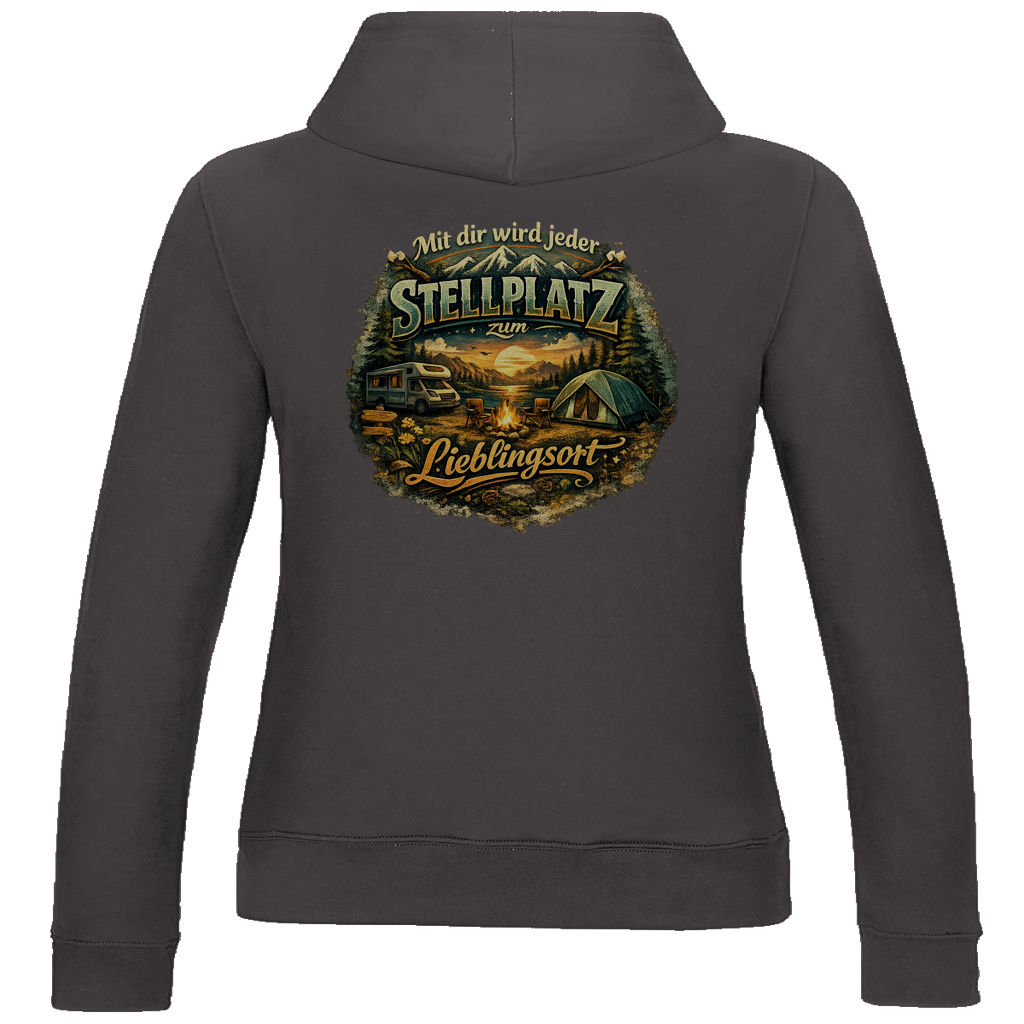 Damen Hoodie Mit dir wird jeder Stellplatz zum Lieblingsort