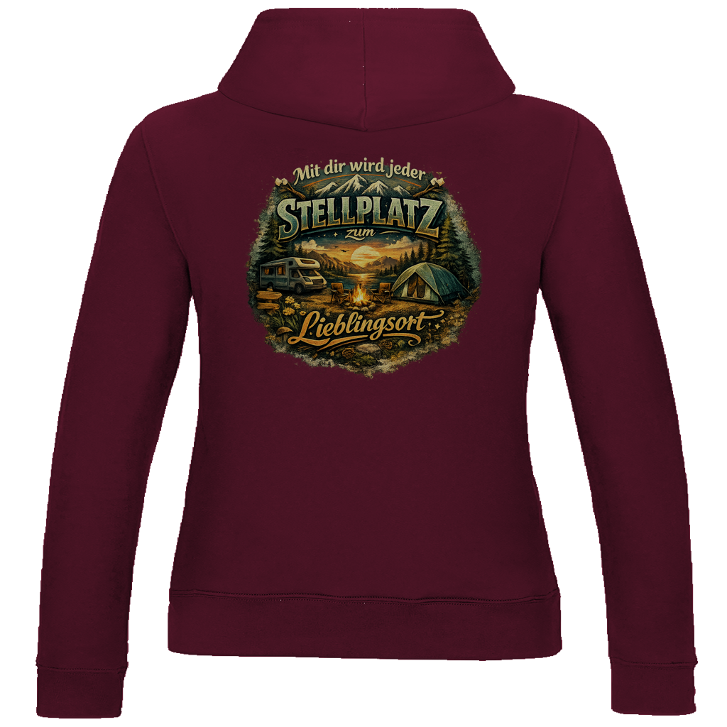 Damen Hoodie Mit dir wird jeder Stellplatz zum Lieblingsort