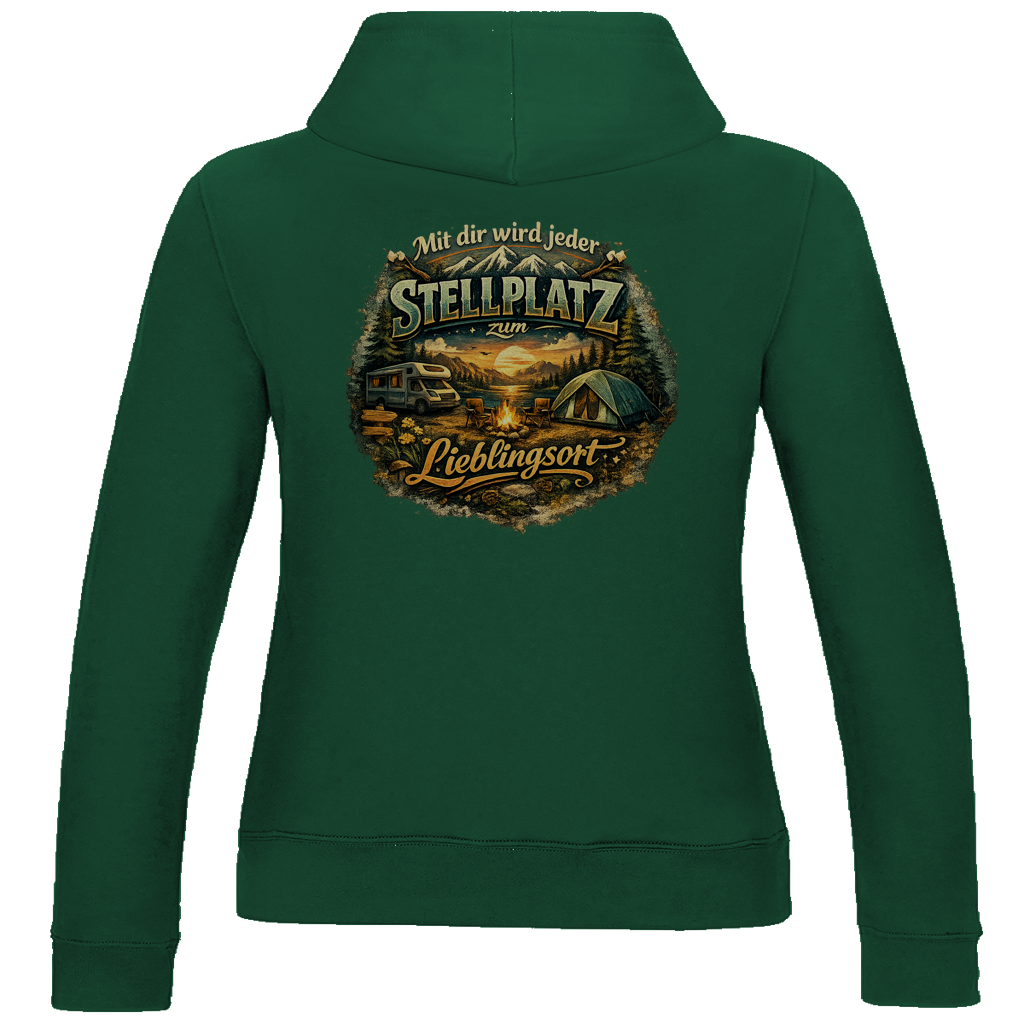 Damen Hoodie Mit dir wird jeder Stellplatz zum Lieblingsort