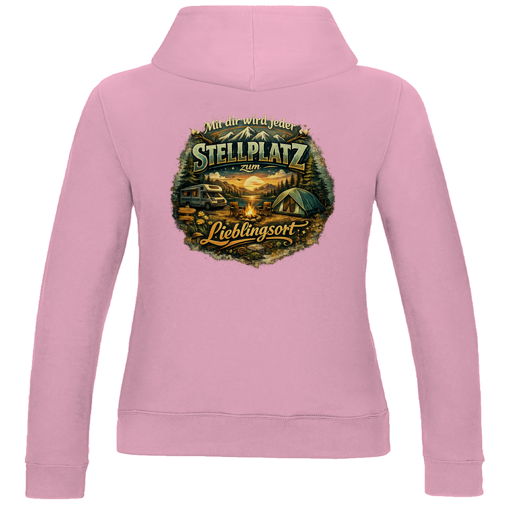 Damen Hoodie Mit dir wird jeder Stellplatz zum Lieblingsort