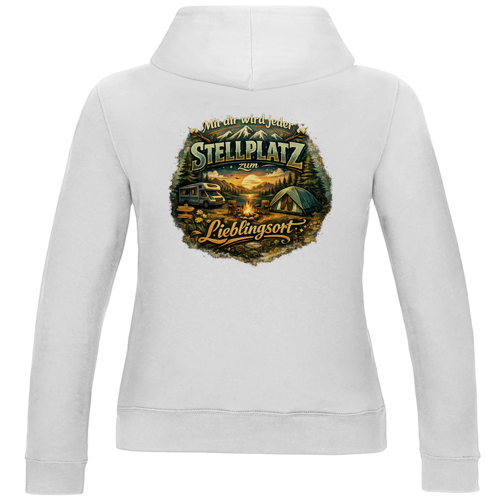 Damen Hoodie Mit dir wird jeder Stellplatz zum Lieblingsort