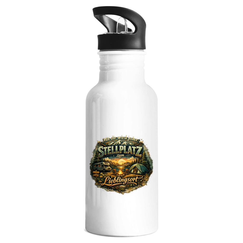 Edelstahl-Trinkflasche Mit dir wird jeder Stellplatz zum Lieblingsort