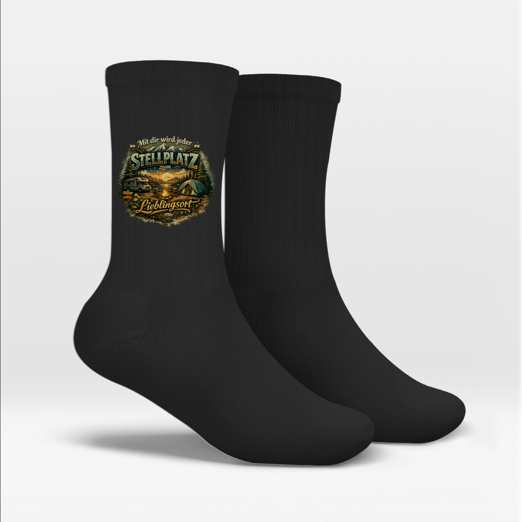Socken Mit dir wird jeder Stellplatz zum Lieblingsort