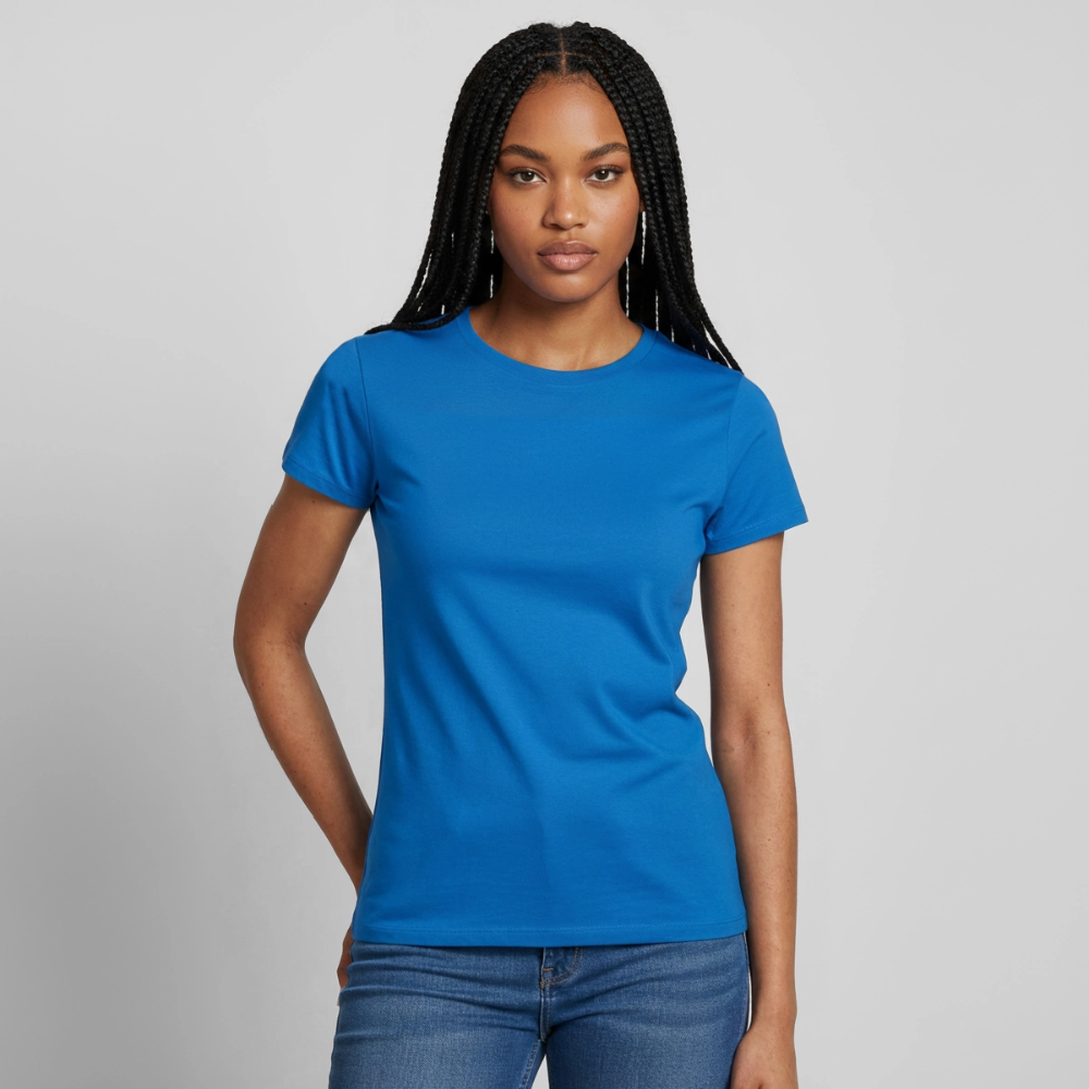 Damen T-Shirt Baumwolle – bequemes Basic Shirt für Alltag & Freizeit | leicht figurbetont | Wortmelodie Moments - Royalblau