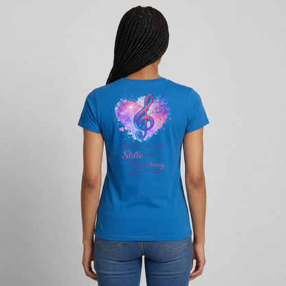 Damen T-Shirt Baumwolle – bequemes Basic Shirt für Alltag & Freizeit | leicht figurbetont | Wortmelodie Moments - Royalblau