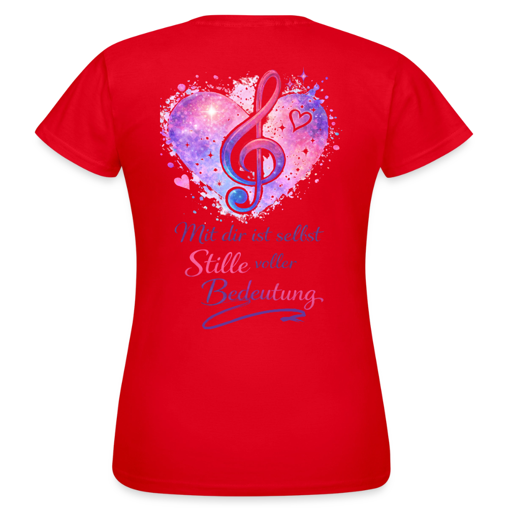 Damen T-Shirt Baumwolle – bequemes Basic Shirt für Alltag & Freizeit | leicht figurbetont | Wortmelodie Moments - Rot