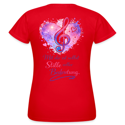 Damen T-Shirt Baumwolle – bequemes Basic Shirt für Alltag & Freizeit | leicht figurbetont | Wortmelodie Moments - Rot