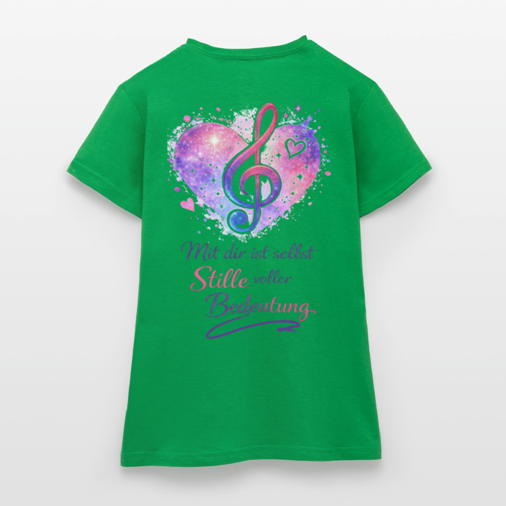 Damen T-Shirt Baumwolle – bequemes Basic Shirt für Alltag & Freizeit | leicht figurbetont | Wortmelodie Moments - Kelly Green