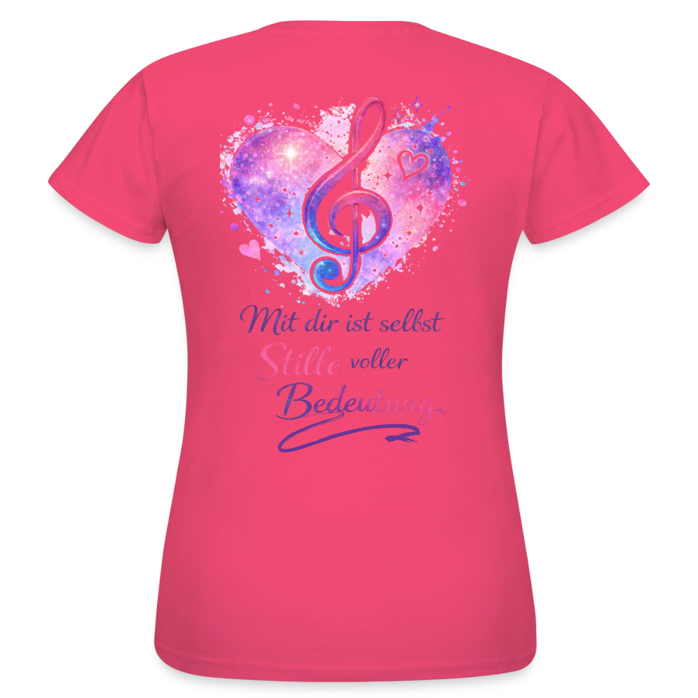 Damen T-Shirt Baumwolle – bequemes Basic Shirt für Alltag & Freizeit | leicht figurbetont | Wortmelodie Moments - Azalea