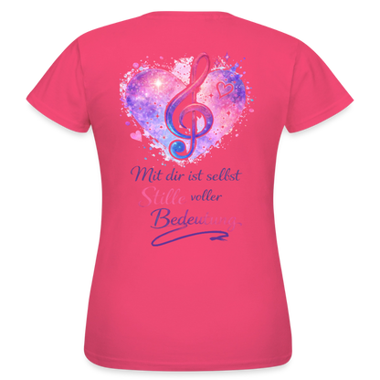 Damen T-Shirt Baumwolle – bequemes Basic Shirt für Alltag & Freizeit | leicht figurbetont | Wortmelodie Moments - Azalea