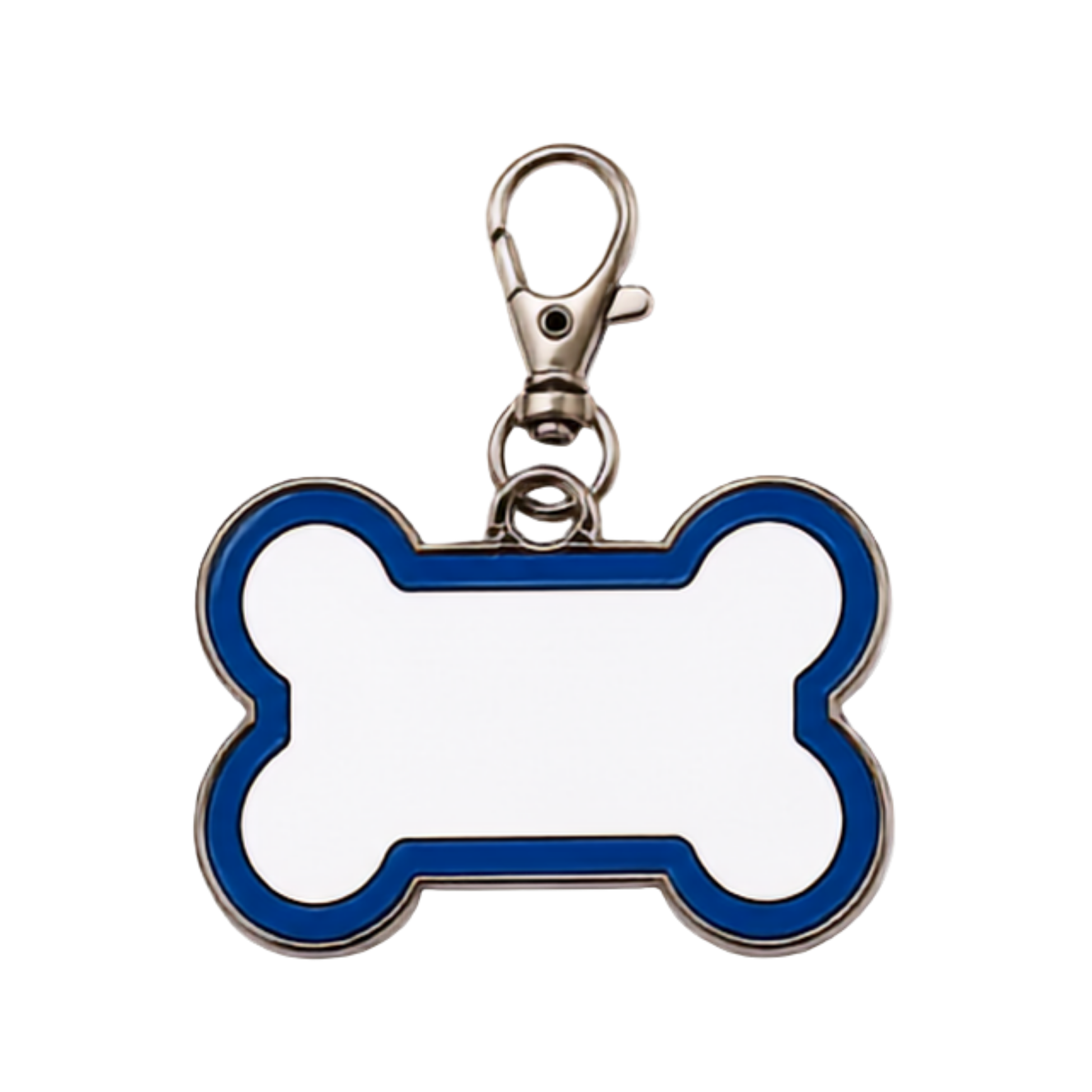 DIY Hundeanhänger aus Metall zum Sublimieren und Personalisieren in verschiedenen Farben und Formen von Wortmelodie Moments. Farbe Blau.