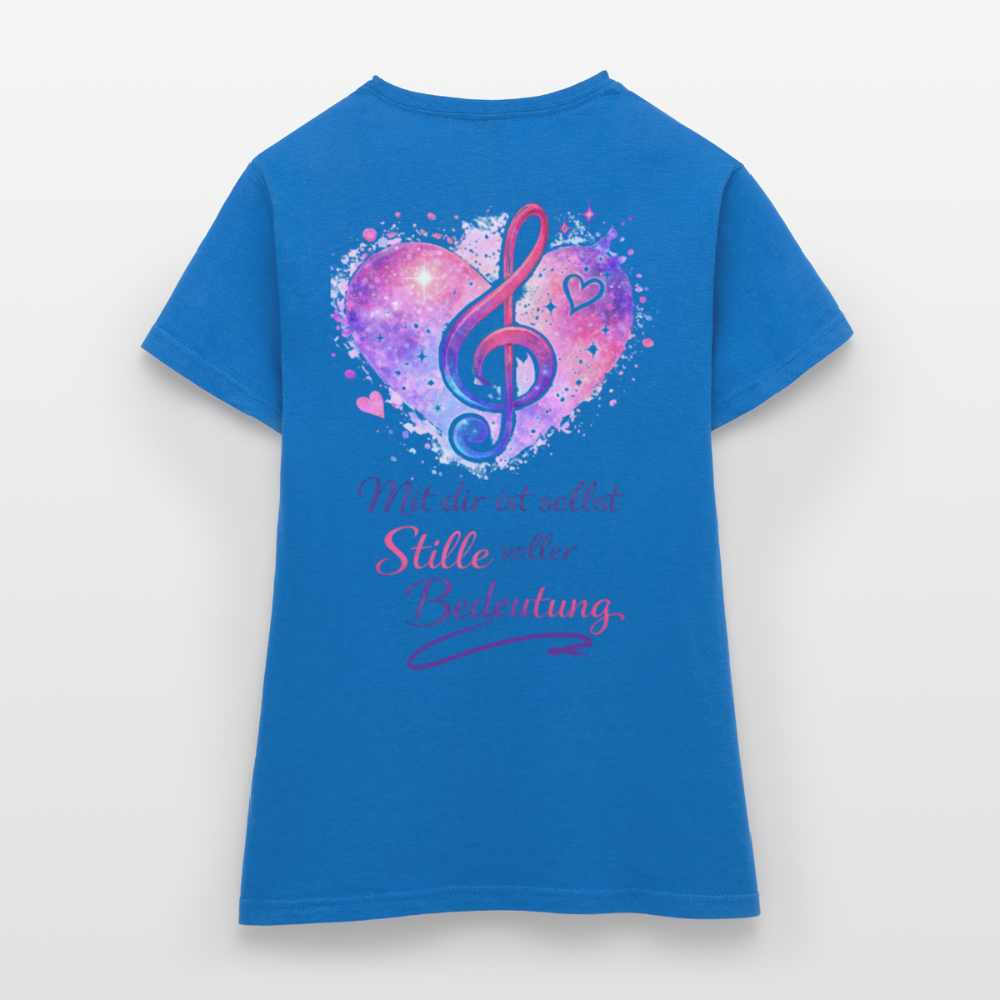 Damen T-Shirt Baumwolle – bequemes Basic Shirt für Alltag & Freizeit | leicht figurbetont | Wortmelodie Moments - Royalblau