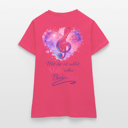 Damen T-Shirt Baumwolle – bequemes Basic Shirt für Alltag & Freizeit | leicht figurbetont | Wortmelodie Moments - Azalea