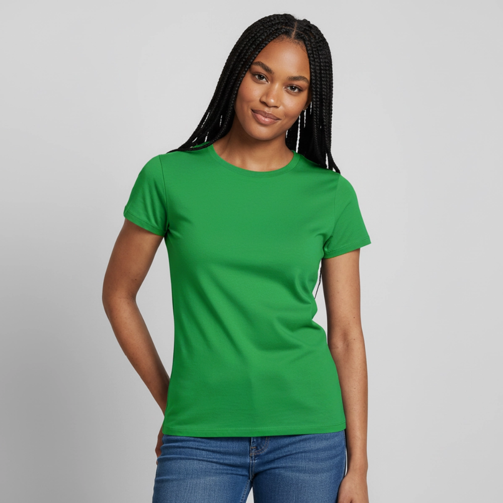 Damen T-Shirt Baumwolle – bequemes Basic Shirt für Alltag & Freizeit | leicht figurbetont | Wortmelodie Moments - Kelly Green