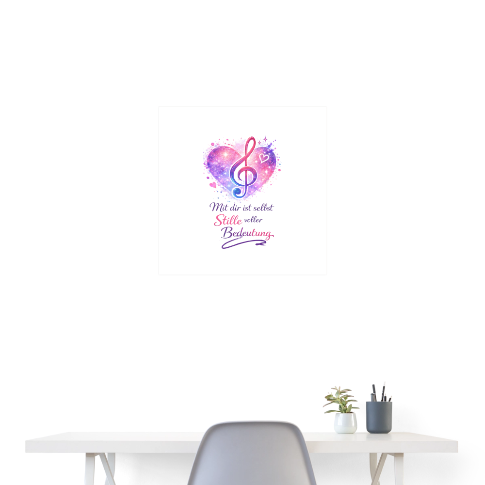 Poster 60x60 cm "Stille voller Bedeutung" | Dein Lebensgefühl für die Wand - Weiß