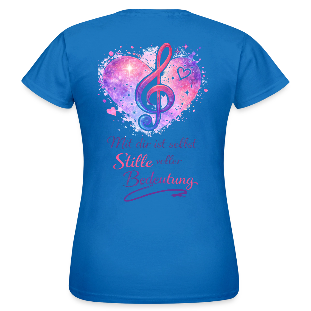 Damen T-Shirt Baumwolle – bequemes Basic Shirt für Alltag & Freizeit | leicht figurbetont | Wortmelodie Moments - Royalblau