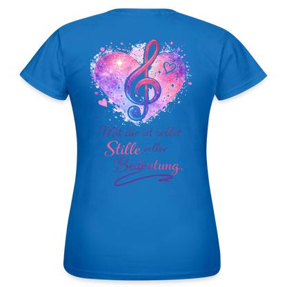 Damen T-Shirt Baumwolle – bequemes Basic Shirt für Alltag & Freizeit | leicht figurbetont | Wortmelodie Moments - Royalblau