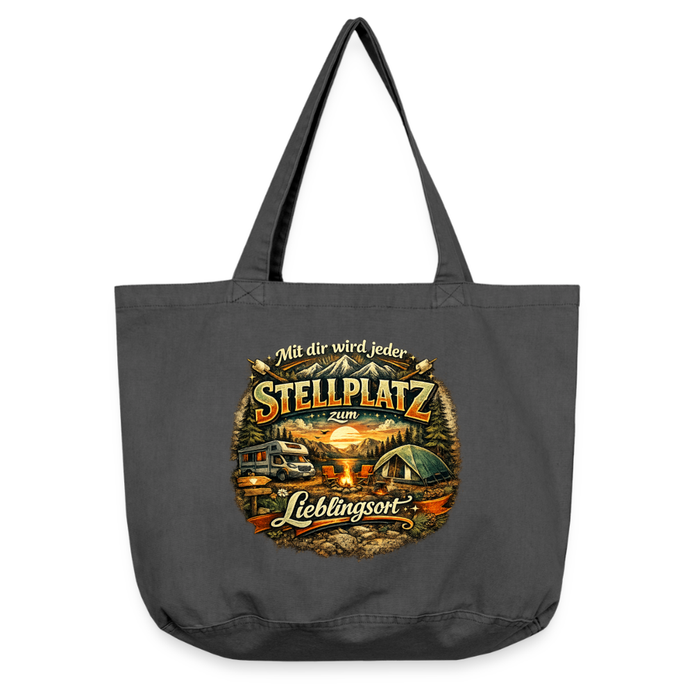Vintage-Washed Shopper - Vintage Schwarz