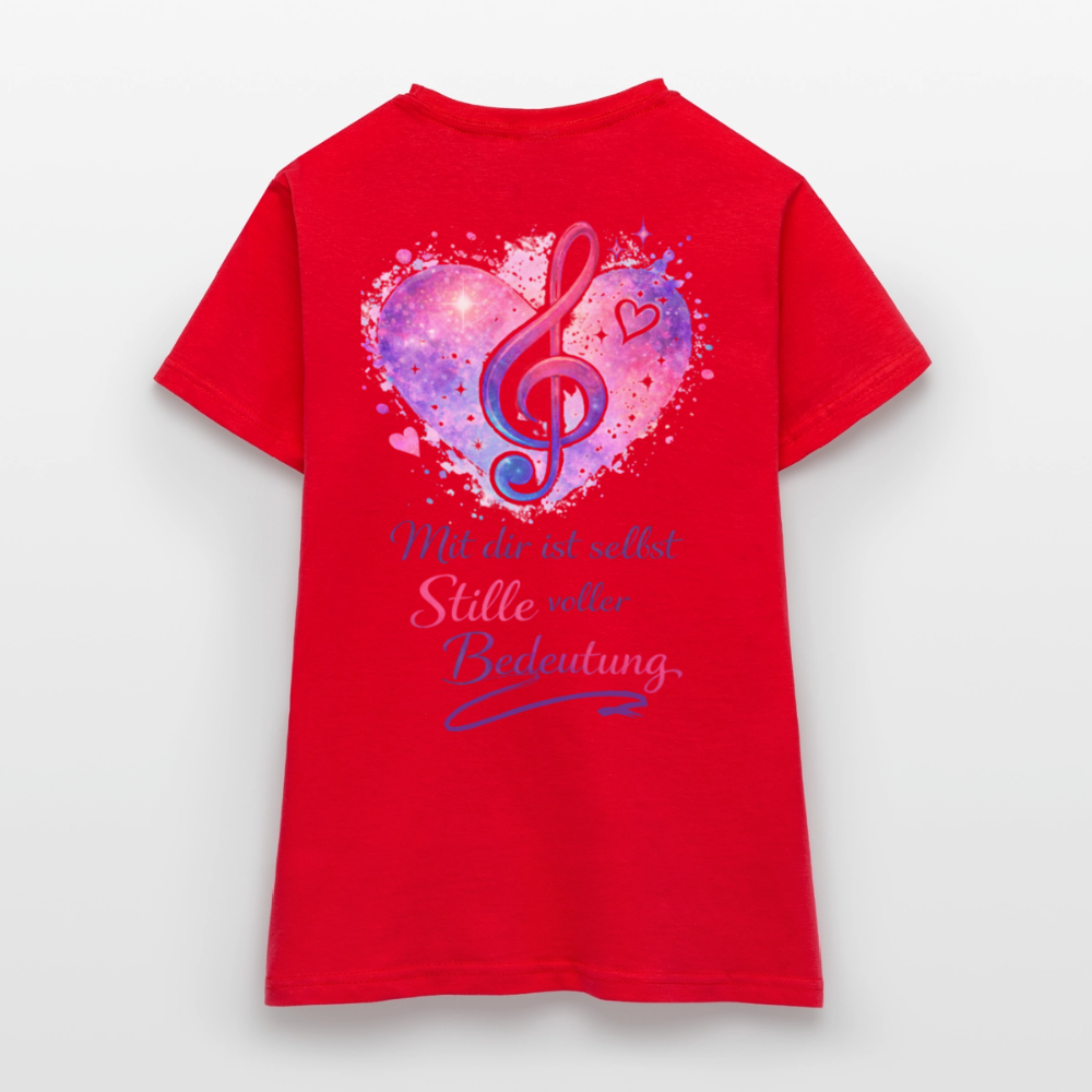 Damen T-Shirt Baumwolle – bequemes Basic Shirt für Alltag & Freizeit | leicht figurbetont | Wortmelodie Moments - Rot