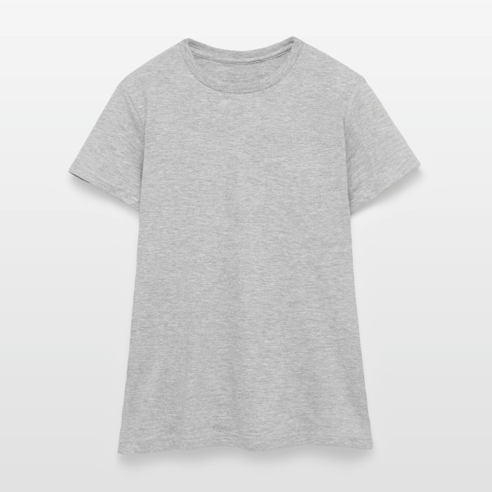 Damen T-Shirt Baumwolle – bequemes Basic Shirt für Alltag & Freizeit | leicht figurbetont | Wortmelodie Moments - Grau meliert