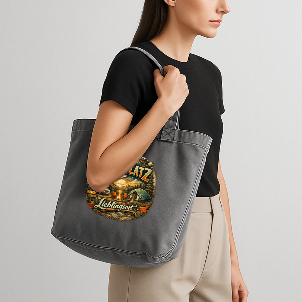 Vintage-Washed Shopper - Vintage Schwarz