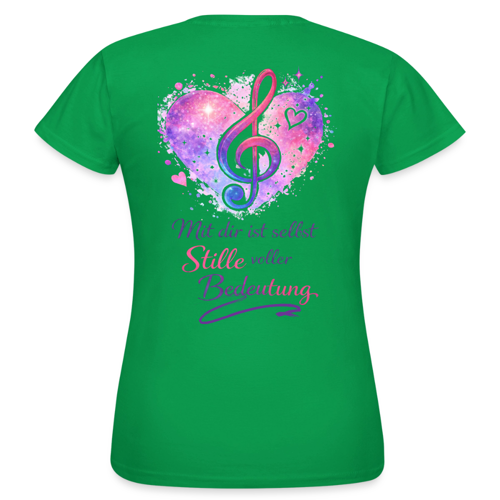 Damen T-Shirt Baumwolle – bequemes Basic Shirt für Alltag & Freizeit | leicht figurbetont | Wortmelodie Moments - Kelly Green