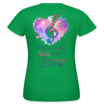 Damen T-Shirt Baumwolle – bequemes Basic Shirt für Alltag & Freizeit | leicht figurbetont | Wortmelodie Moments - Kelly Green