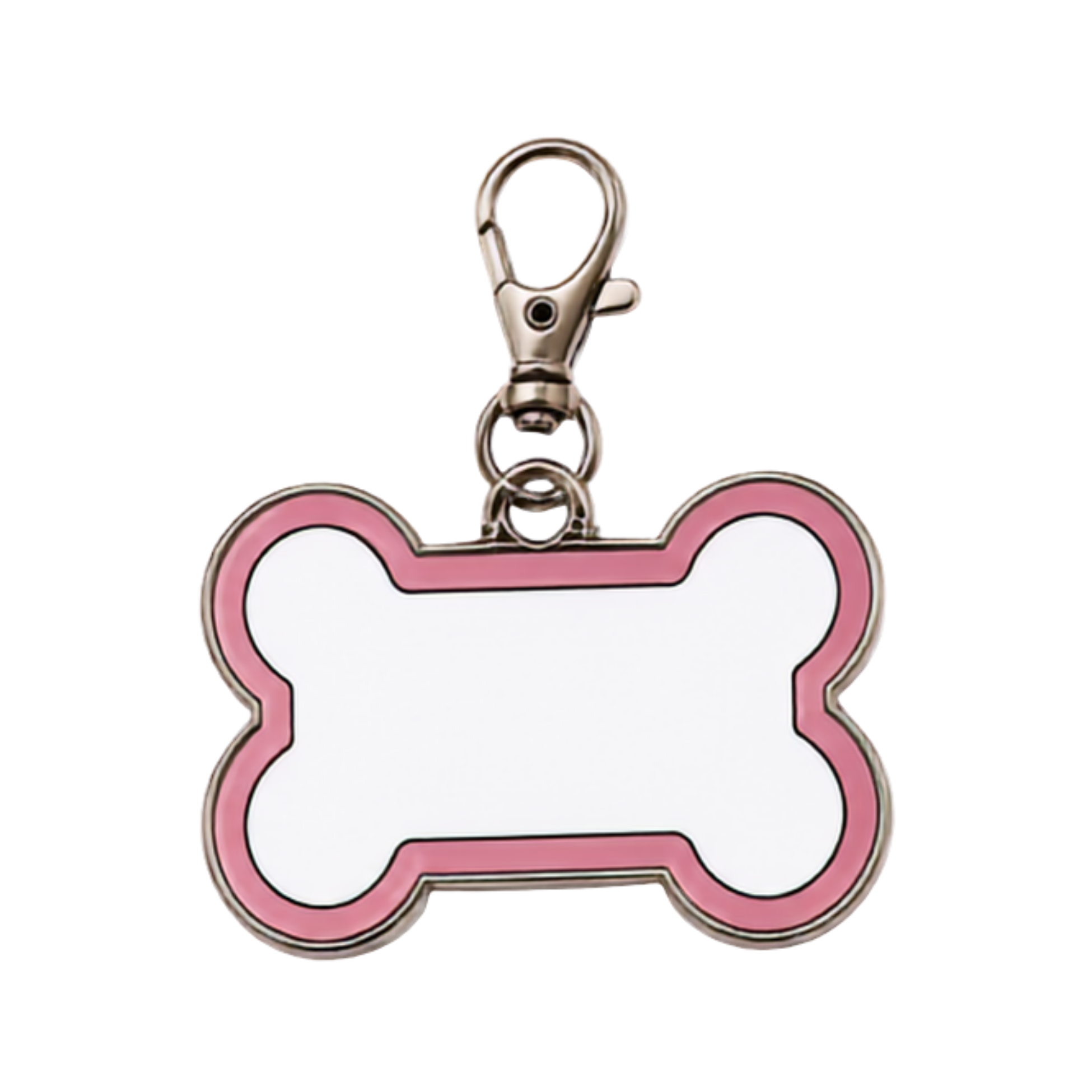 DIY Hundeanhänger aus Metall zum Sublimieren und Personalisieren in verschiedenen Farben und Formen von Wortmelodie Moments. Farbe Pink.