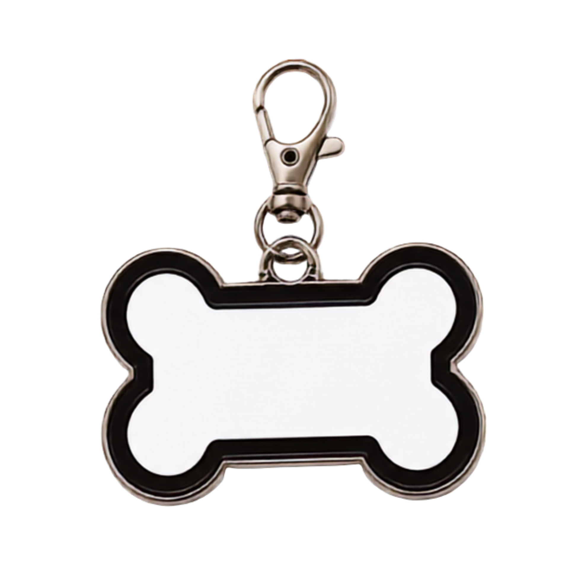 DIY Hundeanhänger aus Metall zum Sublimieren und Personalisieren in verschiedenen Farben und Formen von Wortmelodie Moments. Farbe Schwarz.